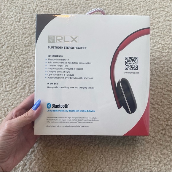 RLX Bluetooth Stereo Headset in Black / Red NIB - Picture 5 of 5